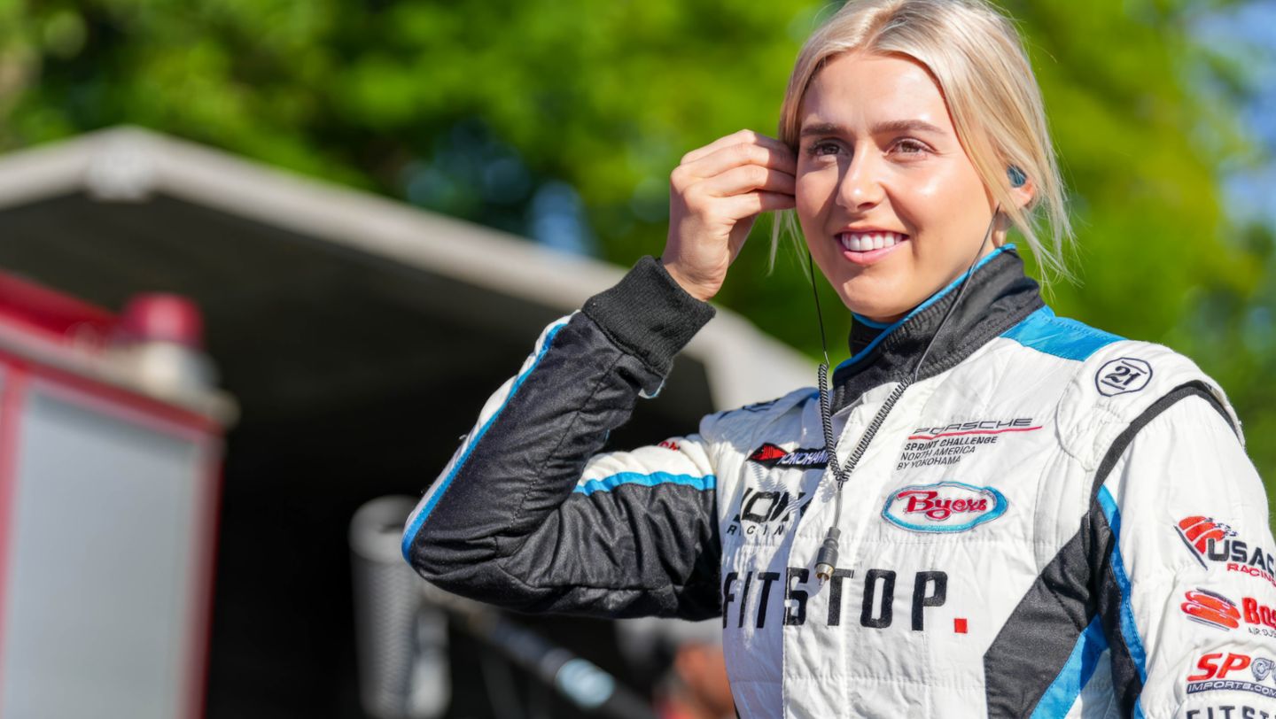Female race top car driver